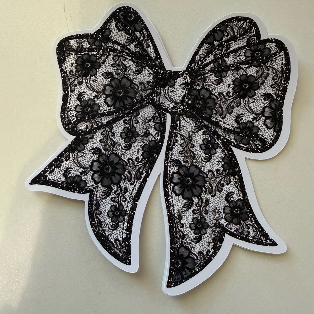 Black lace  bow card stock car freshie scent varie air‎ freshener croquet